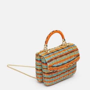 NWOT ZARA Multicoloured Woven Bag